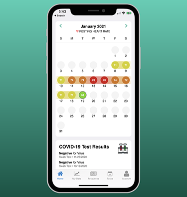 DETECT calendar in the My Data Helps app